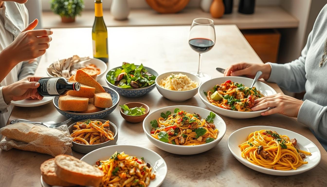 Ingredients prepared for a simple home dinner